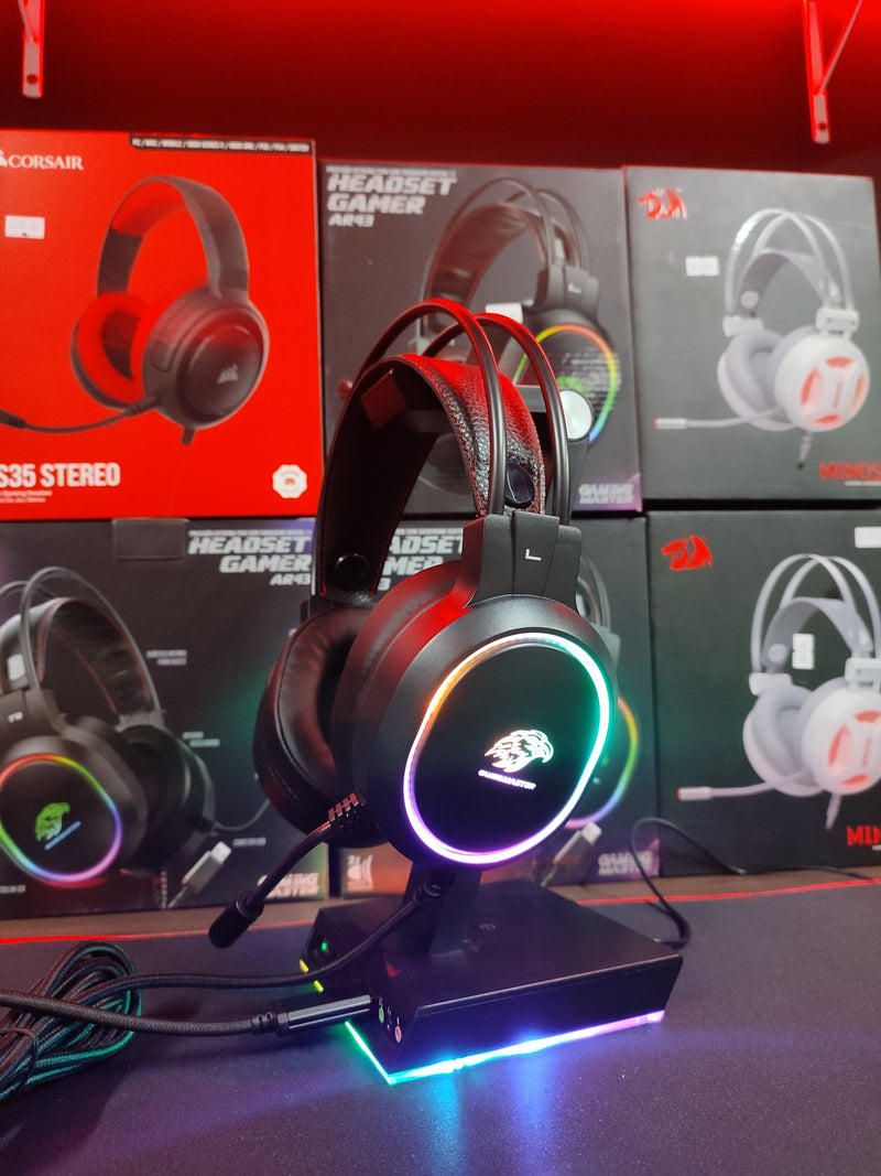 HEADSET GAMER K-MEX AR43 DIGITAL 7.1 LED RGB CONEXÃO USB