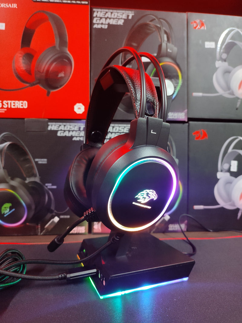 HEADSET GAMER K-MEX AR43 DIGITAL 7.1 LED RGB CONEXÃO USB