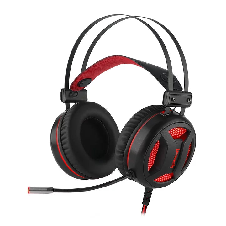 Headset Gamer Redragon Minos, 7.1 Virtual, Driver 50mm, USB, Preto e Vermelho - H210